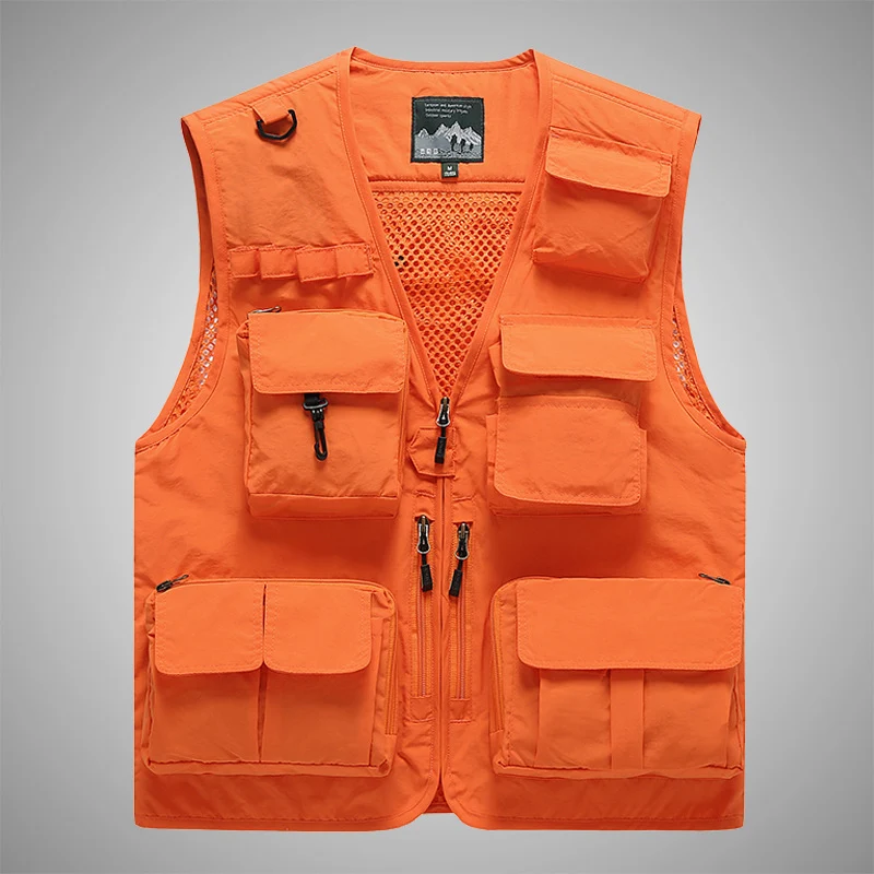 Herren Multifunktionale Utility-Weste mit Mehrfachtaschen und Mesh-Innenfutter Nord Taschen