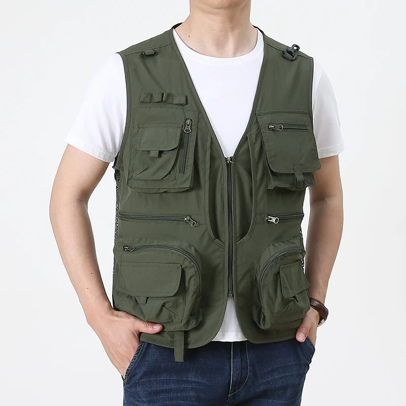 Herren Multifunktionale Utility-Anglerweste mit zahlreichen Reißverschluss- und Pattentaschen Nord Taschen