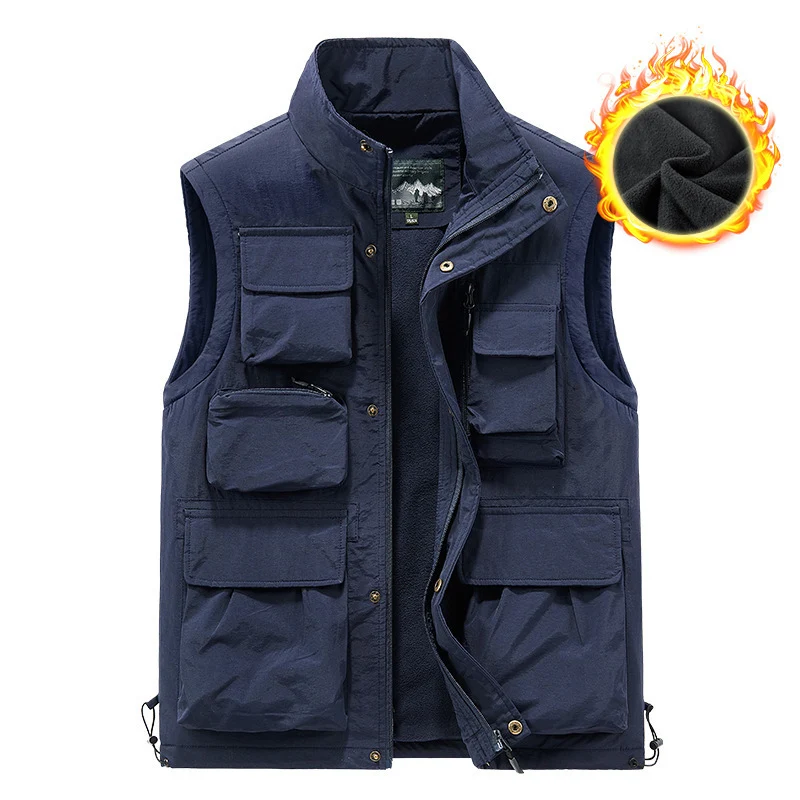 Herren multifunktionale Outdoorweste mit Teddyfleece-Innenfutter und zahlreichen Taschen Nord Taschen