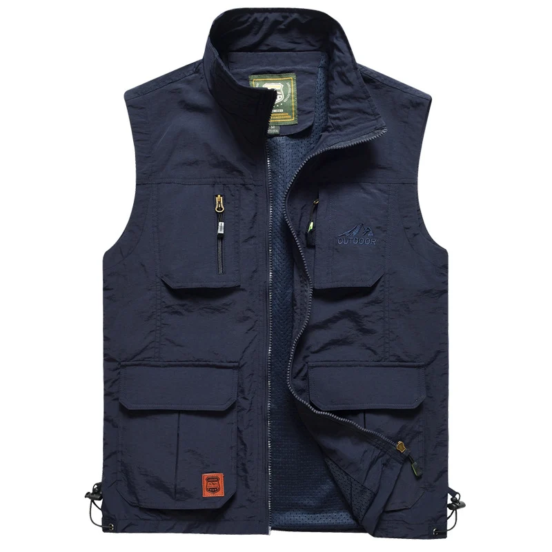 Herren Multifunktionale Outdoor‑Weste mit Mesh‑Futter, Reißverschluss‑Taschen und verstellbarem Saum Nord Taschen