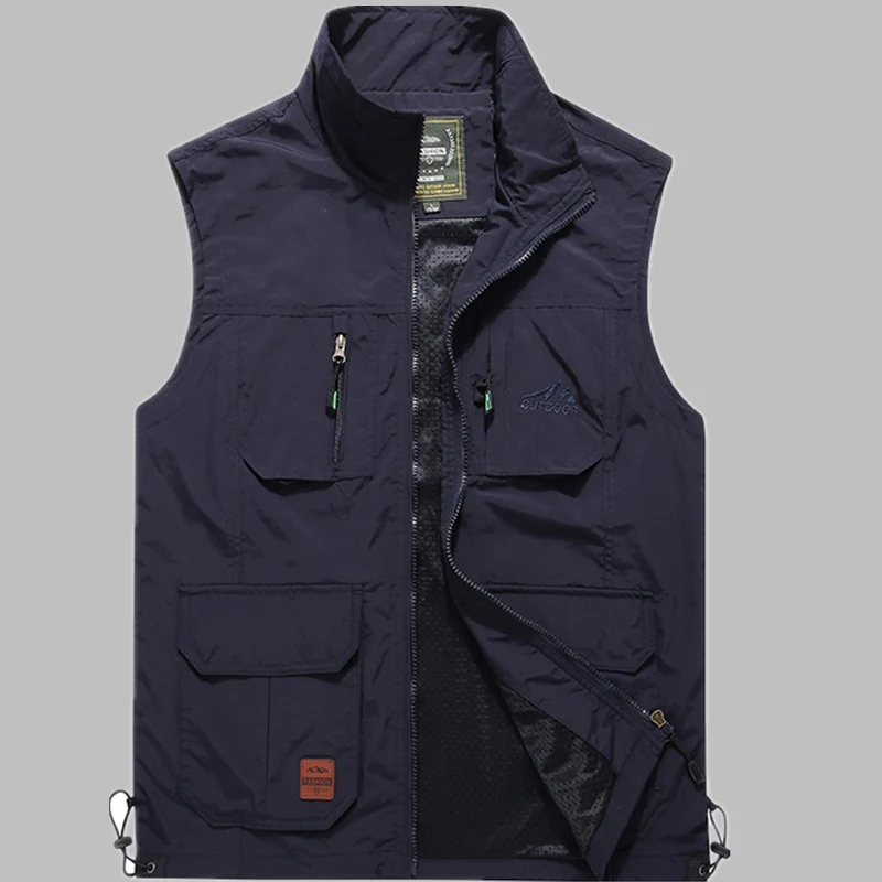 Herren multifunktionale Outdoor‑Utility‑Weste mit Reißverschluss, Mehrfachtaschen und atmungsaktivem Meshfutter Nord Taschen