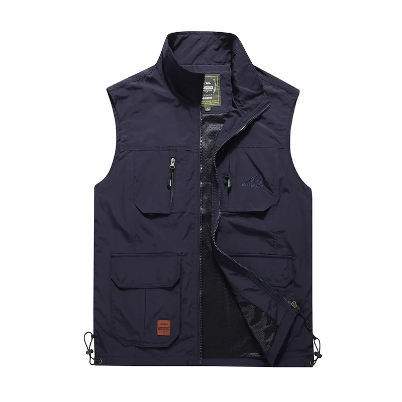 Herren multifunktionale Outdoor‑Utility‑Weste mit Reißverschluss, Mehrfachtaschen und atmungsaktivem Meshfutter Nord Taschen