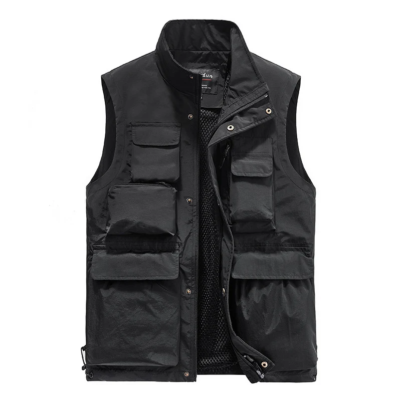 Herren Multifunktionale Outdoor-Utility-Weste mit fleecegefütterter Thermo-Innenlage und Mehrfachtaschen Nord Taschen