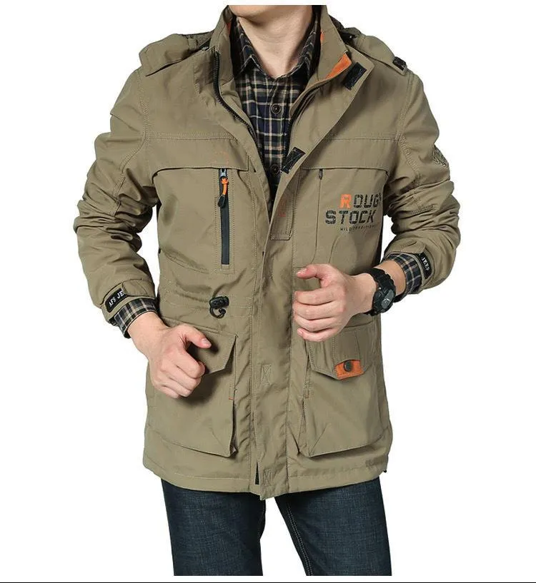 Herren Multifunktionale Fieldjacke im Utility‑Design mit Kapuze und Mehrfachtaschen Nord Taschen