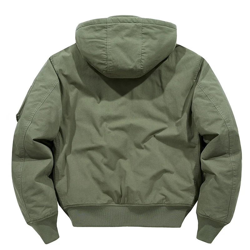 Herren multifunktionale Feldjacke im Bomberstil mit Kapuze und Ärmel-Tasche Nord Taschen
