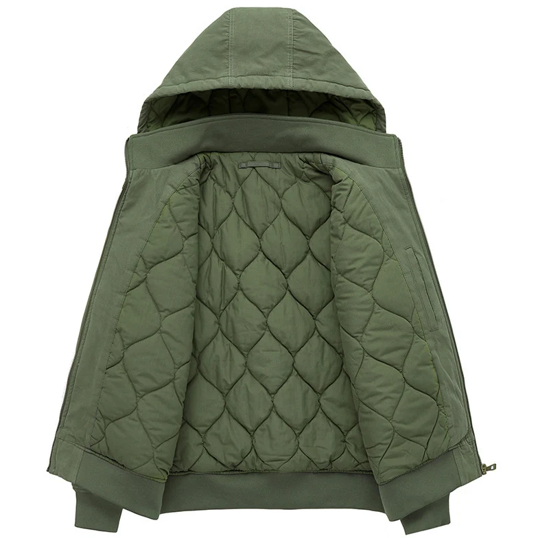 Herren multifunktionale Feldjacke im Bomberstil mit Kapuze und Ärmel-Tasche Nord Taschen
