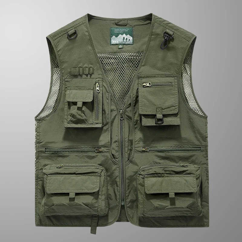 Herren Multifunktionale Angler- und Utility‑Weste mit Mesh‑Einsätzen und Mehrfach‑Taschen Nord Taschen
