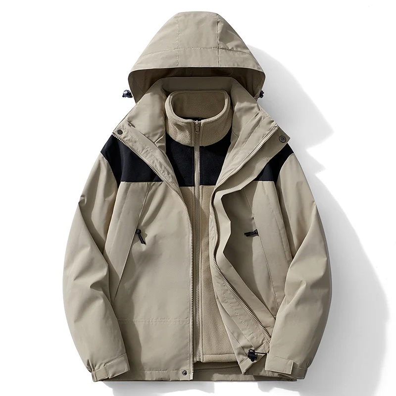 Herren modulare Kapuzenjacke mit separatem Fleece-Innenlayer, wasserabweisender Shell und funktionalen Taschen Nord Taschen