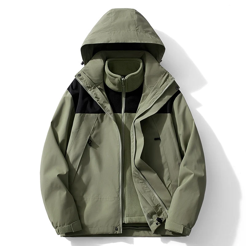 Herren modulare Kapuzenjacke mit separatem Fleece-Innenlayer, wasserabweisender Shell und funktionalen Taschen Nord Taschen