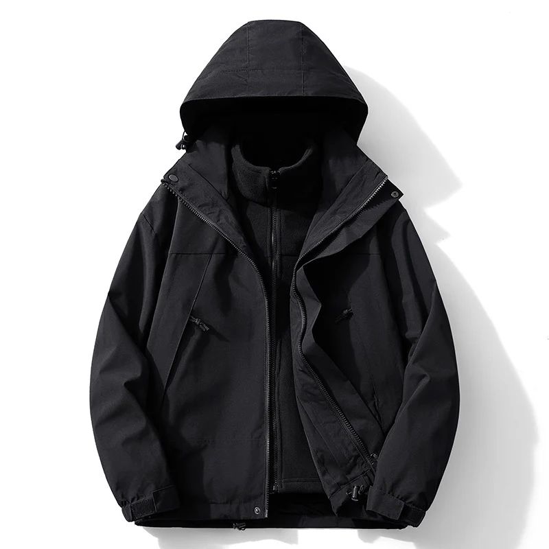 Herren modulare Kapuzenjacke mit separatem Fleece-Innenlayer, wasserabweisender Shell und funktionalen Taschen Nord Taschen