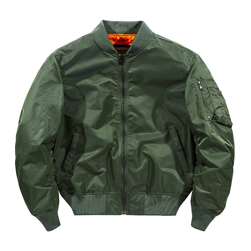 Herren Modernes Nylon-Flightbomber mit kontrastierendem Innenfutter, Ärmeltasche und elastischem Rippbündchen Nord Taschen