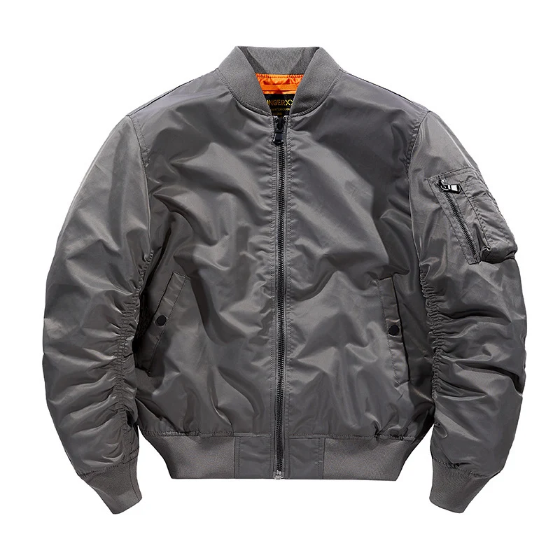 Herren Modernes Nylon-Flightbomber mit kontrastierendem Innenfutter, Ärmeltasche und elastischem Rippbündchen Nord Taschen
