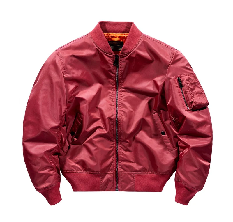 Herren Modernes Nylon-Flightbomber mit kontrastierendem Innenfutter, Ärmeltasche und elastischem Rippbündchen Nord Taschen