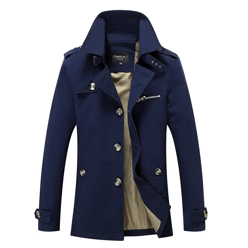 Herren mittellanger Canvas-Fieldparka mit Stehkragen Schulterepauletten und Utility-Taschen Nord Taschen