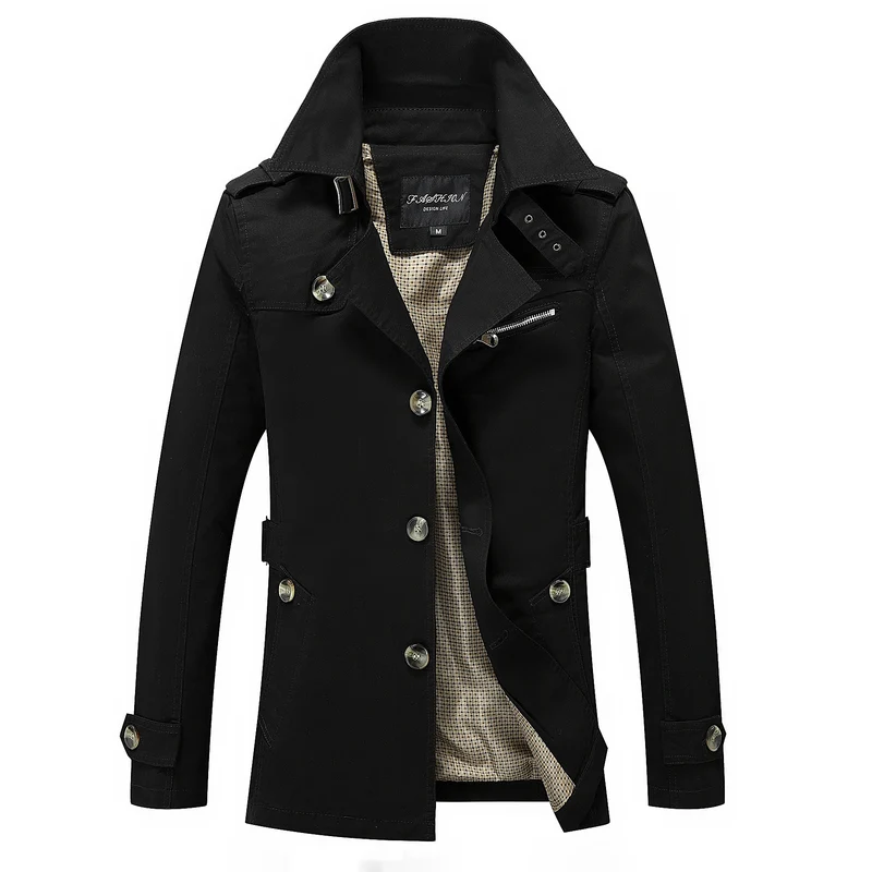 Herren mittellanger Canvas-Fieldparka mit Stehkragen Schulterepauletten und Utility-Taschen Nord Taschen