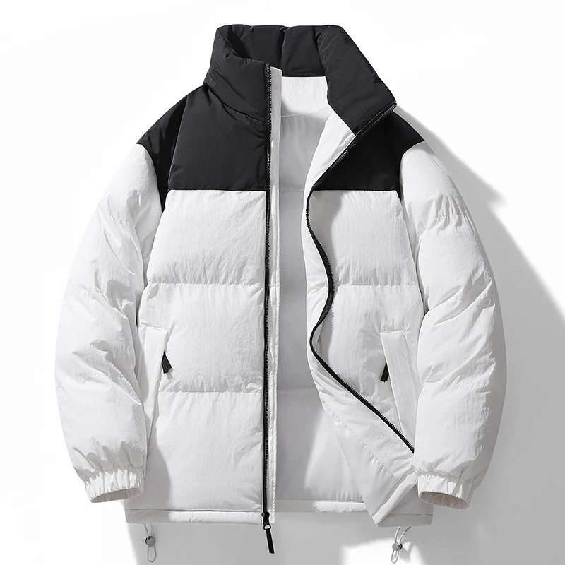 Herren Gefütterte Steppjacke mit hohem Kragen, Kordelzugsaum und Kontrastpaneel Nord Taschen