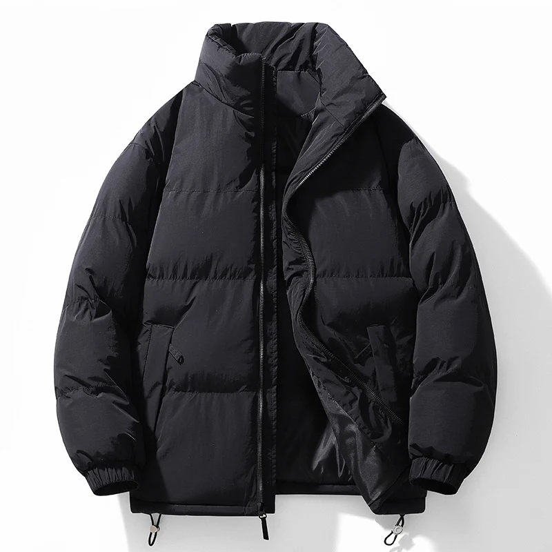 Herren Gefütterte Steppjacke mit hohem Kragen, Kordelzugsaum und Kontrastpaneel Nord Taschen
