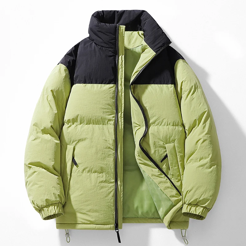 Herren Gefütterte Steppjacke mit hohem Kragen, Kordelzugsaum und Kontrastpaneel Nord Taschen