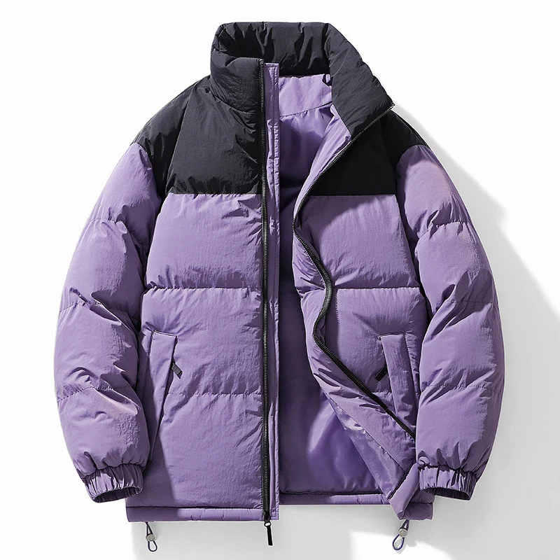 Herren Gefütterte Steppjacke mit hohem Kragen, Kordelzugsaum und Kontrastpaneel Nord Taschen