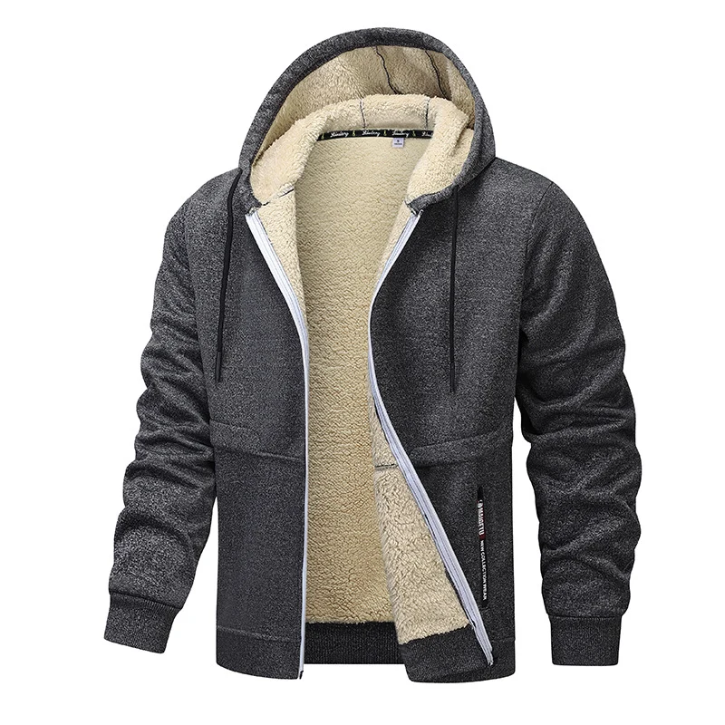 Herren Gefütterte Kapuzenjacke mit Teddyfutter, durchgehendem Reißverschluss und Eingriffstaschen Nord Taschen
