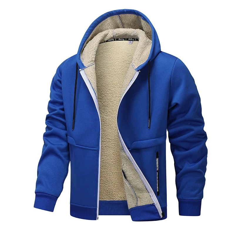 Herren Gefütterte Kapuzenjacke mit Teddyfutter, durchgehendem Reißverschluss und Eingriffstaschen Nord Taschen