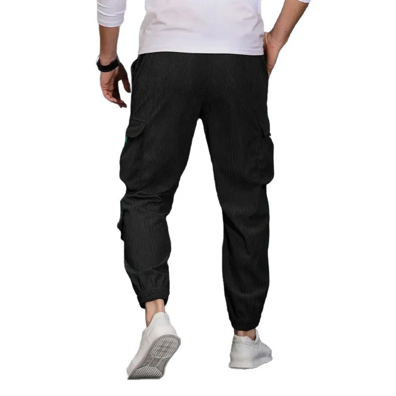 Herren Cord-Cargo-Jogginghose mit Tunnelzug und multifunktionalen Klapp- & Reißverschlusstaschen Nord Taschen