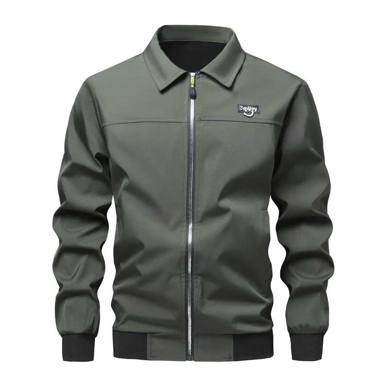 Herren Collar-Zip-Blouson aus Softshell mit gerippten Bündchen & Smiley-Patch Nord Taschen