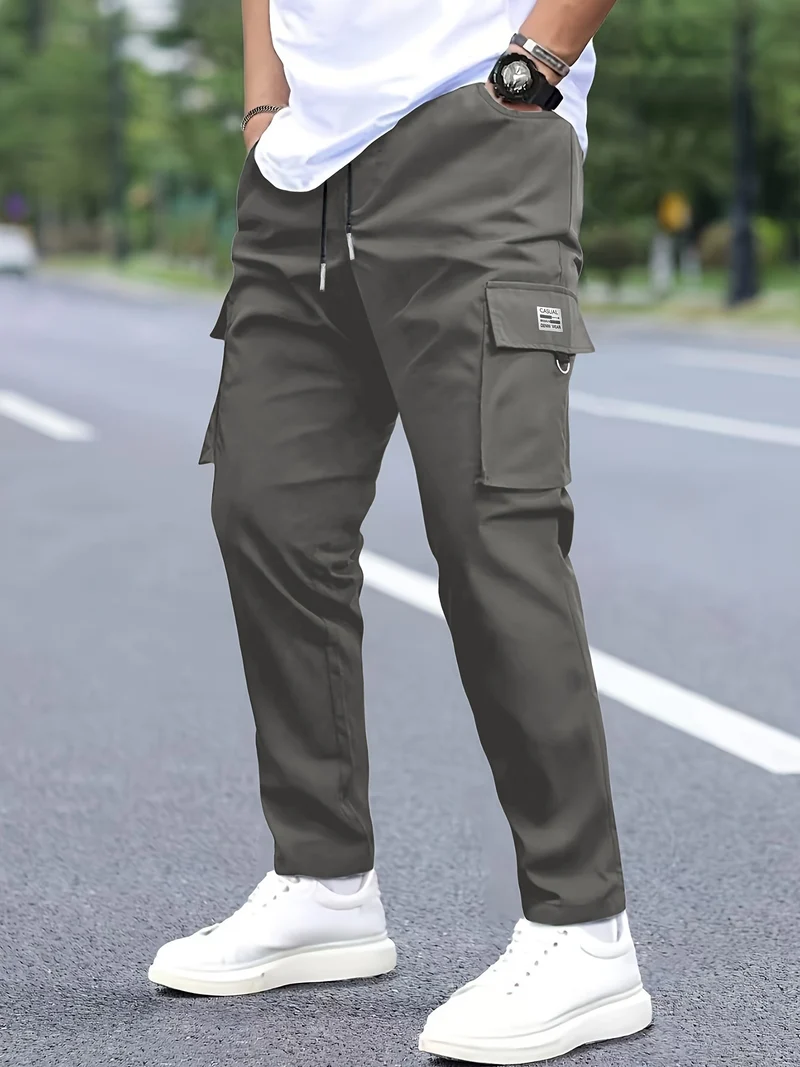 Herren Cargohose konisch zulaufend im Joggerstil mit Tunnelzug, Klappfächern & D‑Ring Nord Taschen