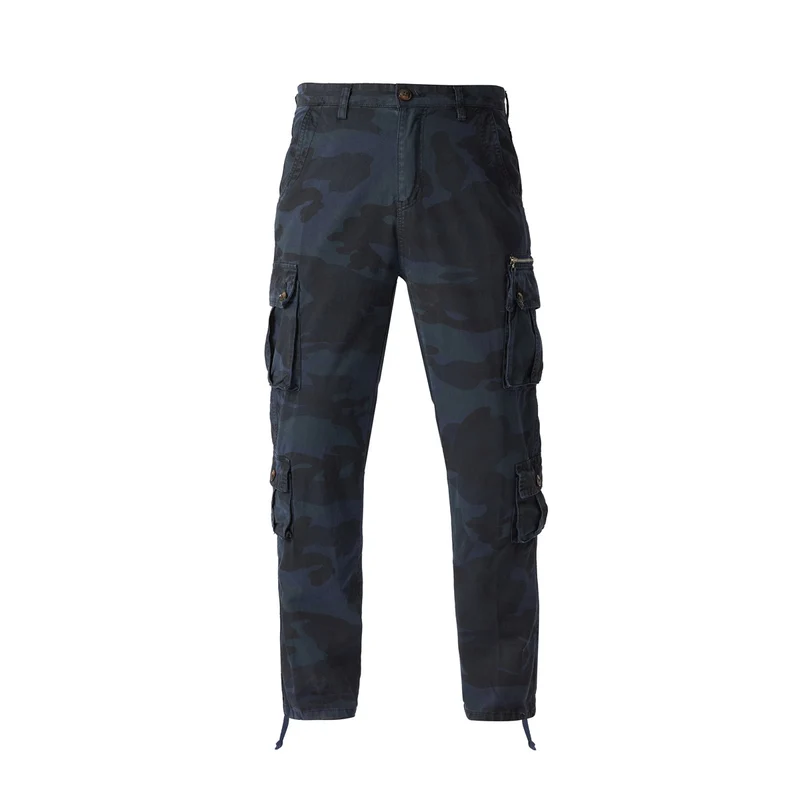 Herren Cargohose im Camouflage‑Militärstil mit Mehrfachtaschen und verstellbaren Knöchelbändern Nord Taschen
