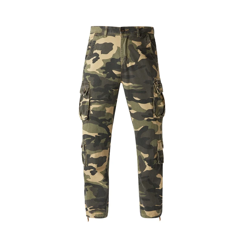 Herren Cargohose im Camouflage‑Militärstil mit Mehrfachtaschen und verstellbaren Knöchelbändern Nord Taschen