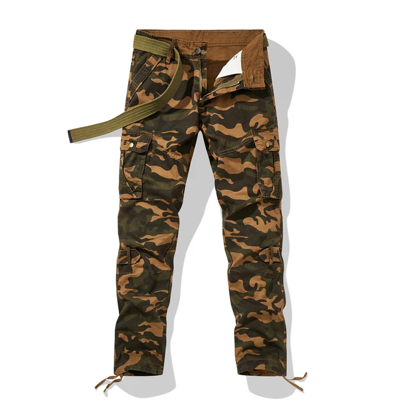 Herren Cargohhose im Military-Style mit verstärkten Knien, Multifunktions‑Taschen & Kordelbund Nord Taschen