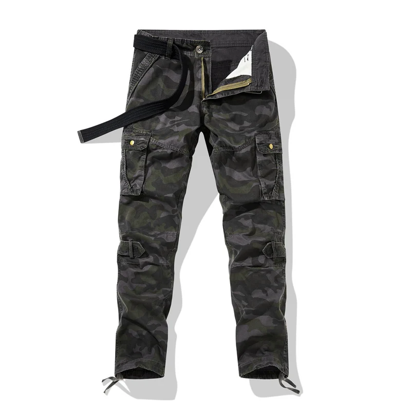 Herren Cargohhose im Military-Style mit verstärkten Knien, Multifunktions‑Taschen & Kordelbund Nord Taschen
