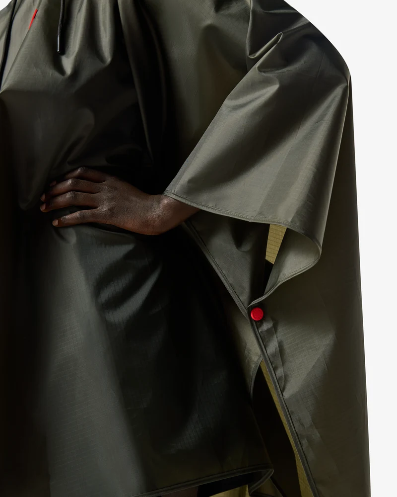 Zusammenfaltbares Poncho Dunkelgrün (Unisex)