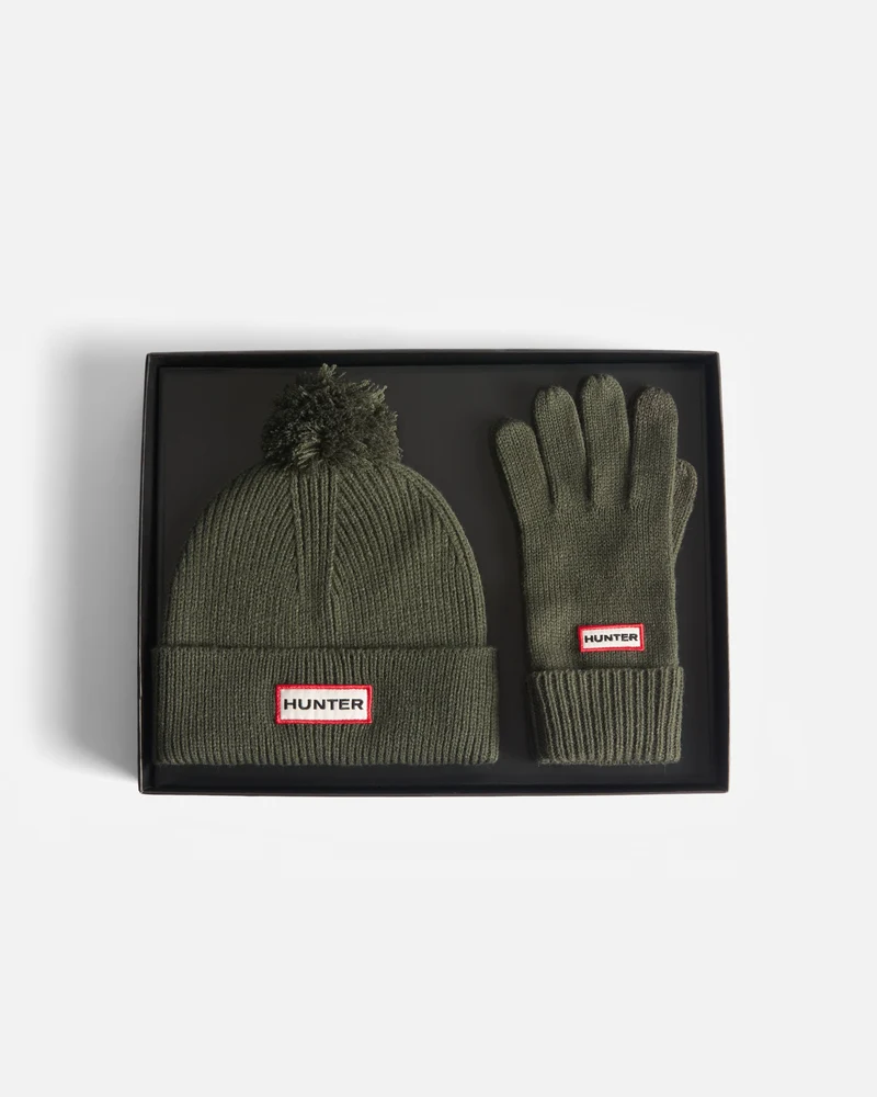 Anagach Mütze/Handschuhe-Set Dunkelgrün (Unisex)