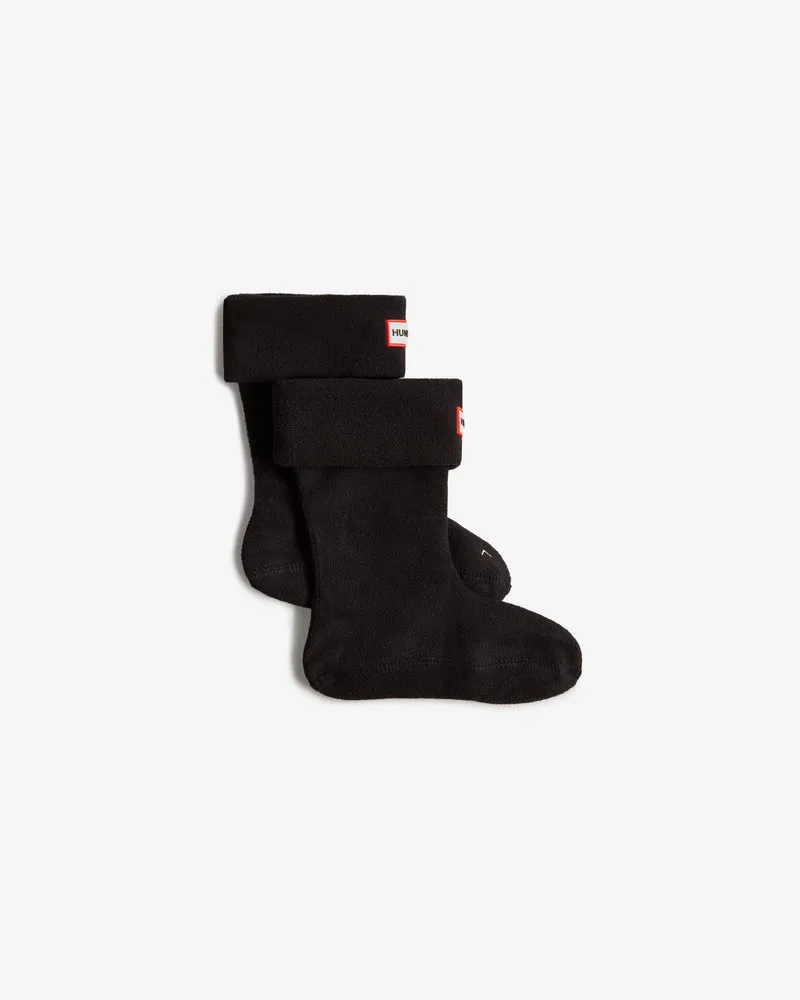 Recycled Fleece Cuff Socken Schwarz (Kinder)