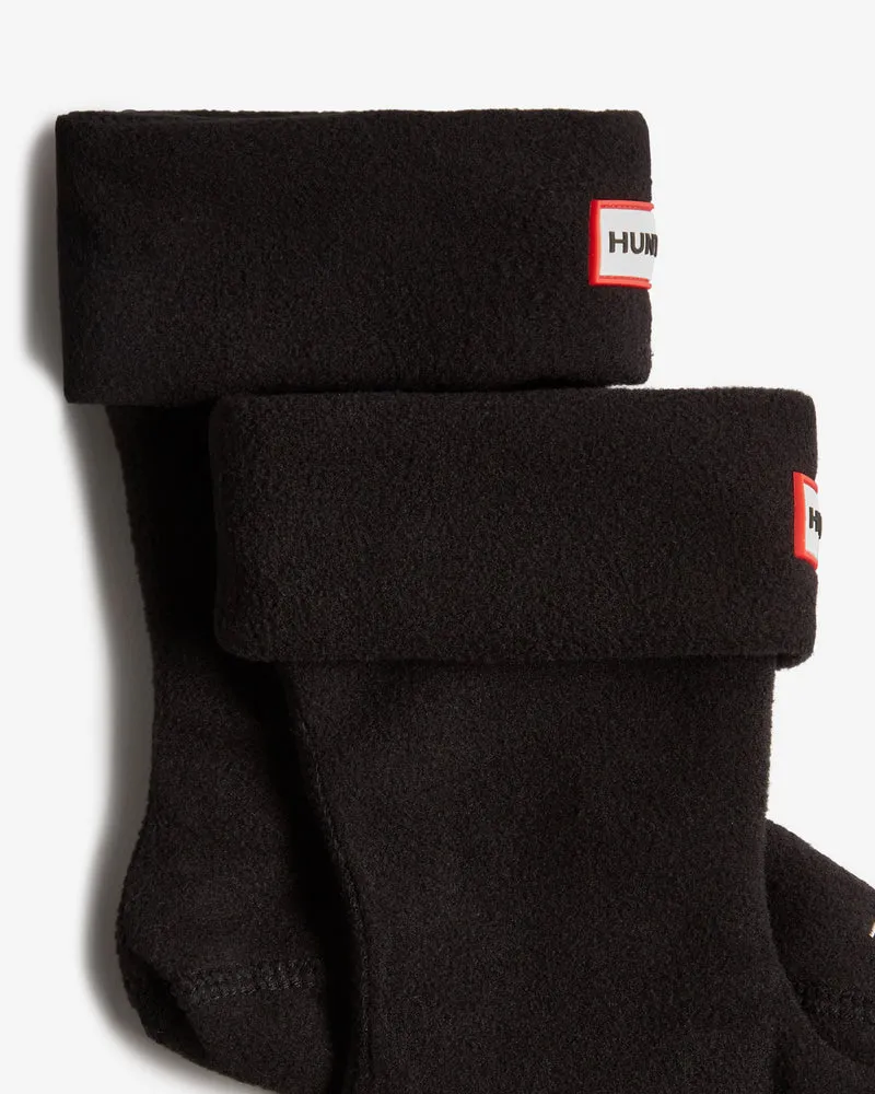 Recycled Fleece Cuff Socken Schwarz (Kinder)