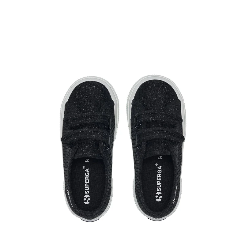 3750 KIDS STRAPS JERSEY LAME LEGGERA - Le Superga - Low Cut - Girl - Black