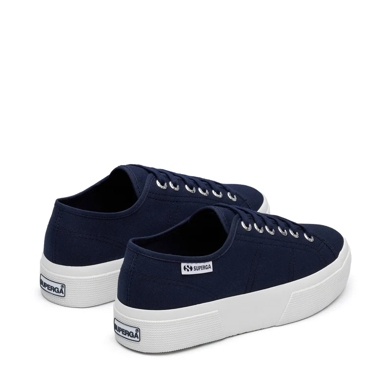 3740 PLATFORM LEGGERA - Lady Shoes - Wedge - Woman - Navy-FWhite-Blue Navy-White