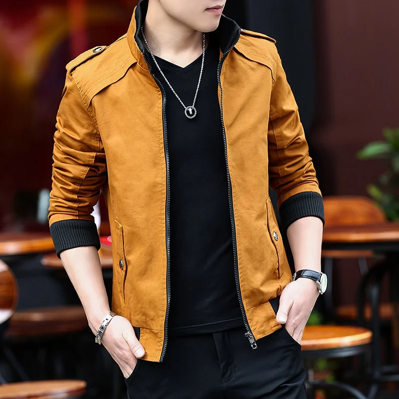 Herren leichter Canvas‑Bomber mit Teddyfleece‑Innenfutter, Epauletten und Rippbündchen Nord Taschen