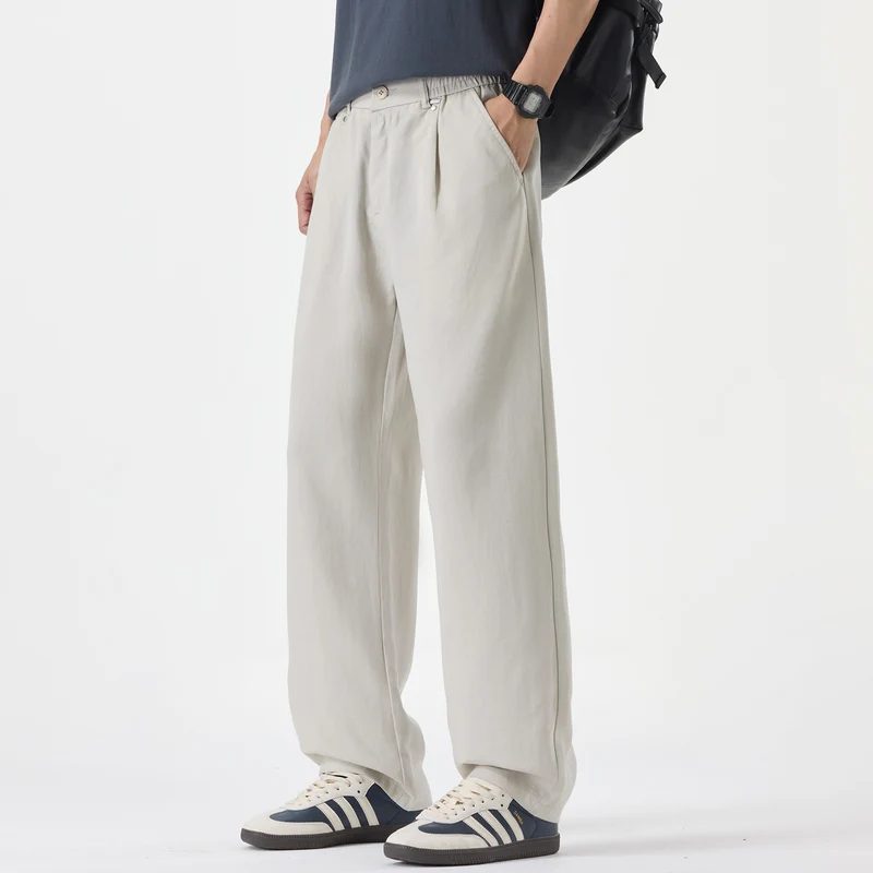 Herren Weite Bundfalten-Hose im Relaxed-Fit aus Baumwoll-Twill Nord Taschen