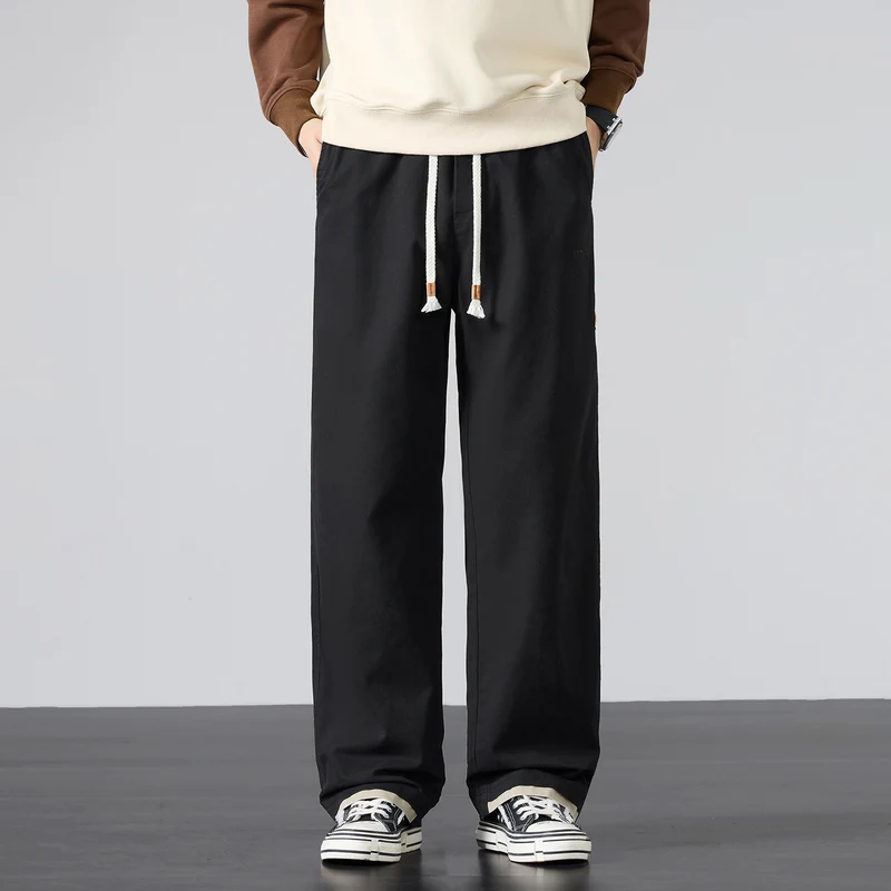 Herren Weite Baumwoll-Canvas-Hose im Wide‑Leg mit Kordelzugbund Nord Taschen