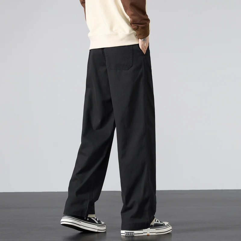 Herren Weite Baumwoll-Canvas-Hose im Wide‑Leg mit Kordelzugbund Nord Taschen