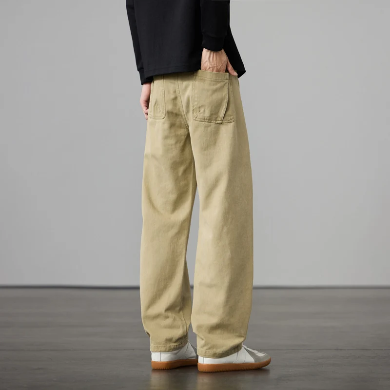 Herren Weite Baumwoll-Canvas Cargo-Hose mit Tunnelzugbund und Mehrfachtaschen Nord Taschen