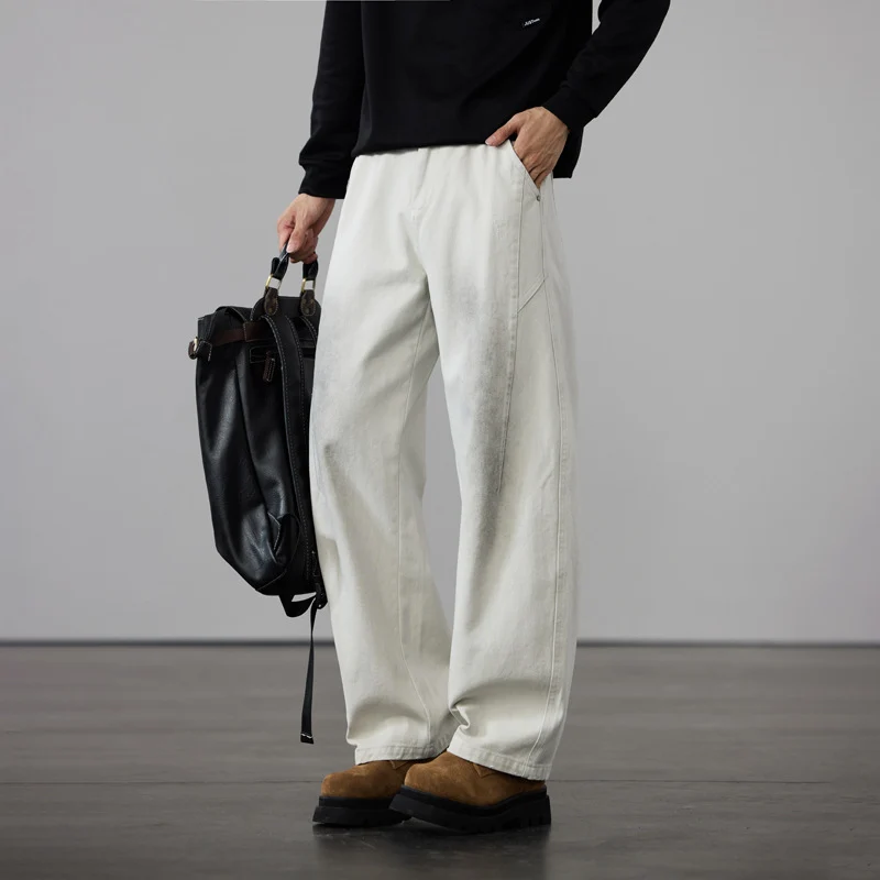 Herren Weit geschnittene Baumwoll-Canvas-Hose im Relaxed-Fit Nord Taschen