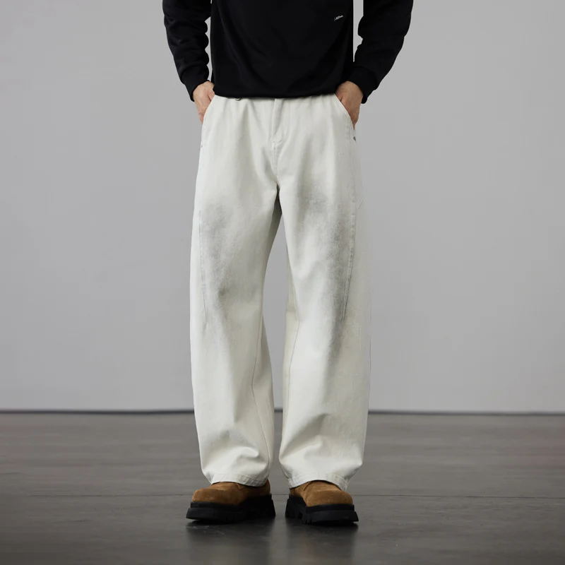 Herren Weit geschnittene Baumwoll-Canvas-Hose im Relaxed-Fit Nord Taschen