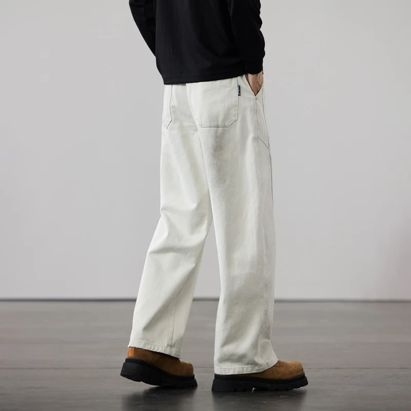 Herren Weit geschnittene Baumwoll-Canvas-Hose im Relaxed-Fit Nord Taschen