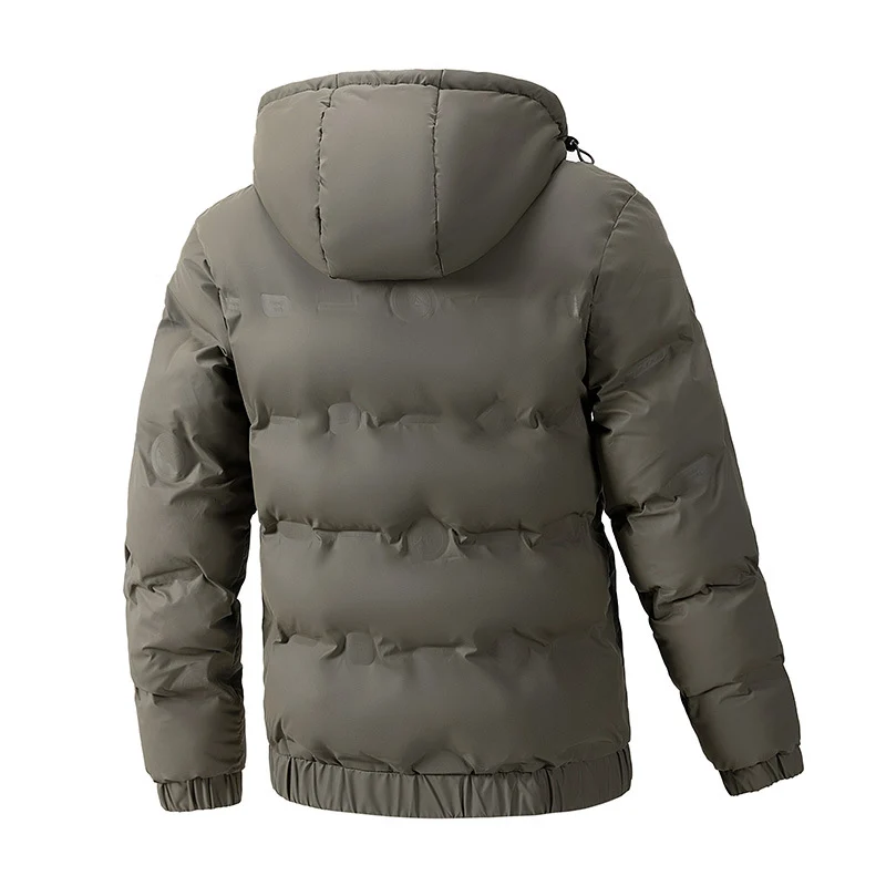 Herren Wattierte Wintersteppjacke mit Kapuze und winddichter Thermoisolierung Nord Taschen