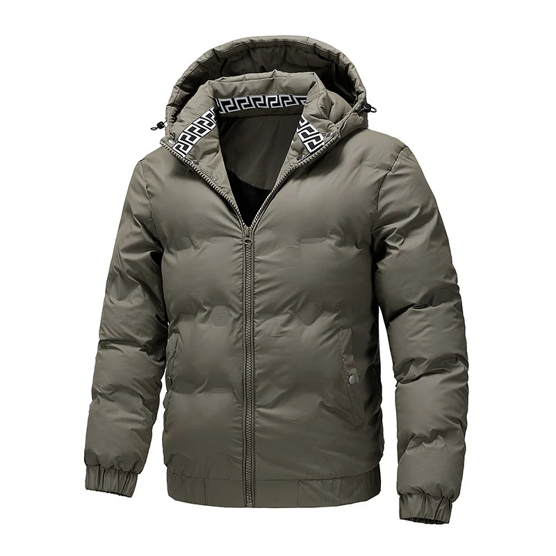 Herren Wattierte Wintersteppjacke mit Kapuze und winddichter Thermoisolierung Nord Taschen