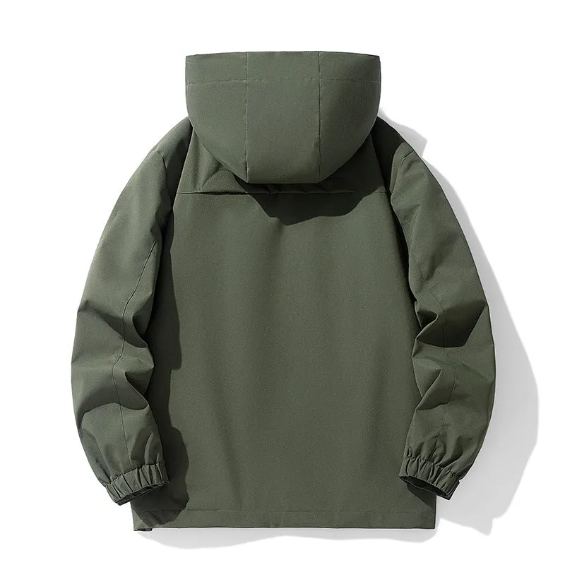 Herren Wasserabweisende Softshell-Outdoorjacke mit Kapuze, atmungsaktivem Netzfutter und verdecktem Reißverschluss Nord Taschen