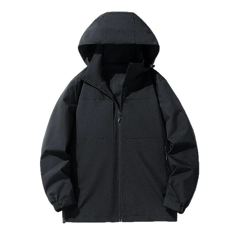 Herren Wasserabweisende Softshell-Outdoorjacke mit Kapuze, atmungsaktivem Netzfutter und verdecktem Reißverschluss Nord Taschen